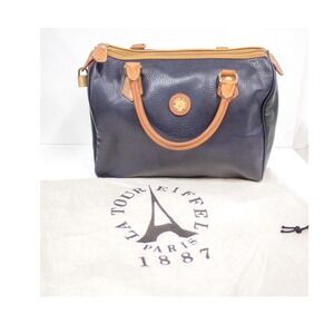 LA Tour Eiffel Genuine Leather Handbag w/ Original Lock & Keys, Dust Bag-Vintage